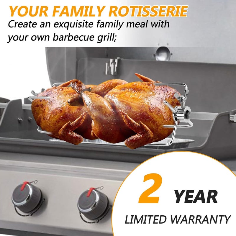 Ebusin 7652 Grill Rotisserie Kit for Genesis II/Genesis II LX 200/300 Series,7652 Stainless Steel Rotisserie Suitable for All Kinds of Meat,for Family Picnic,Camping - Image 3
